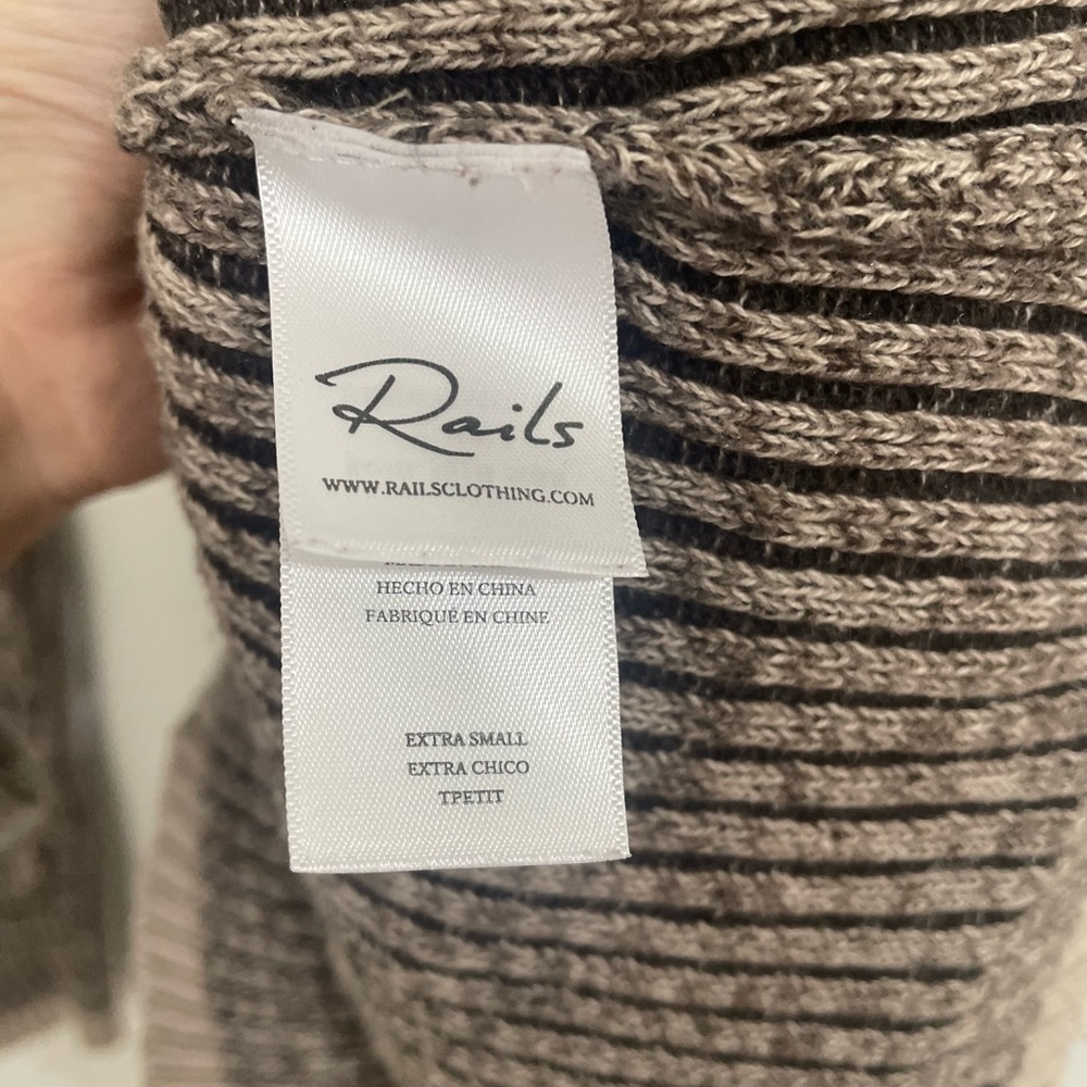 Rails Rory Brown Multi‎ Ribbed Knit Collared Button Up Cardigan Top XS - Picture 5 of 7